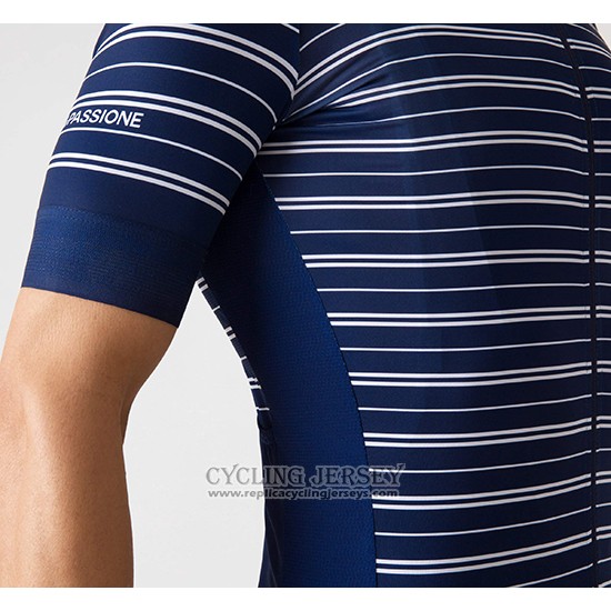 2019 Cycling Jersey La Passione Stripe Blue Short Sleeve And Bib Short
